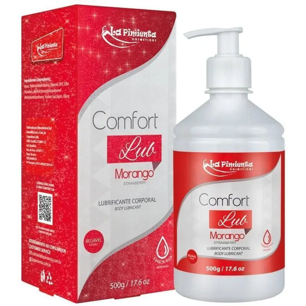 Lubrificante Íntimo Beijável Comfort Lub Morango 500g La Pimienta