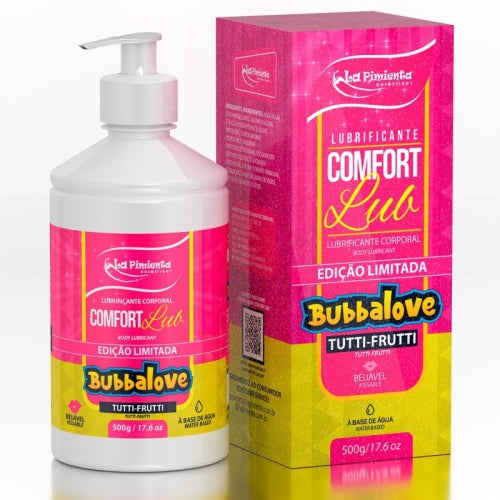 Lubrificante Íntimo Comfort Lub Beijável Tutti Frutti Bubbalove 500g La Pimienta