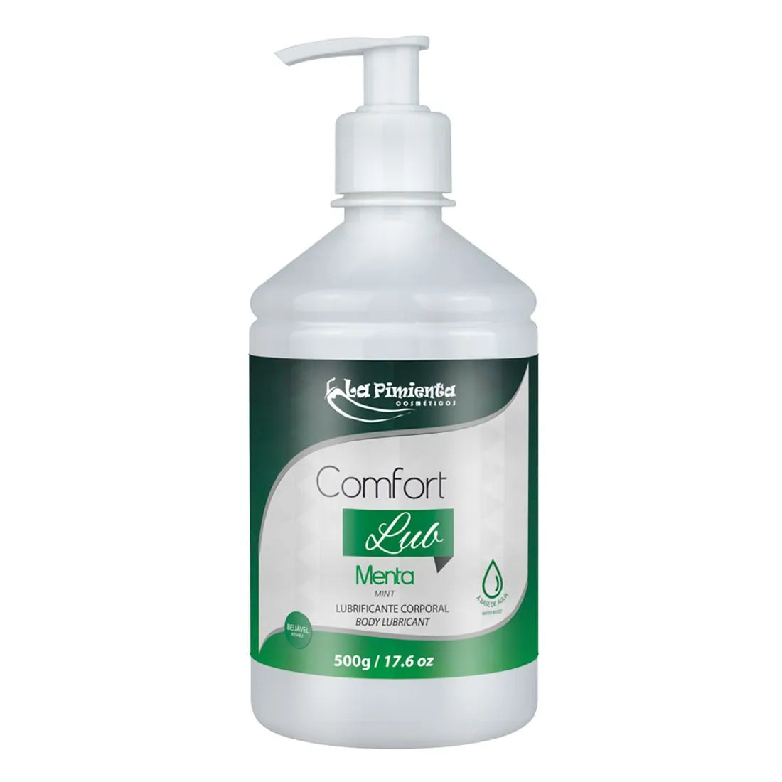 Lubrificante Íntimo Beijável Comfort Lub Menta 500g La Pimienta
