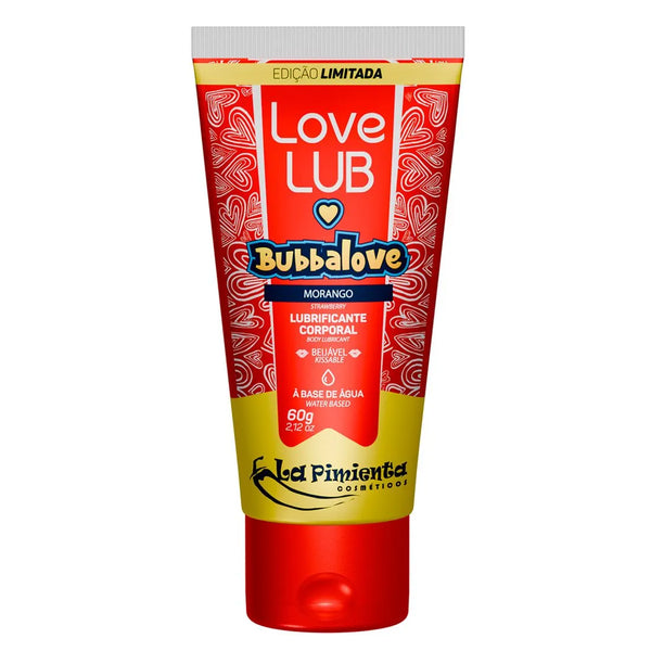 Lubrificante Íntimo Beijável Bubbalove Morango 60g La Pimienta