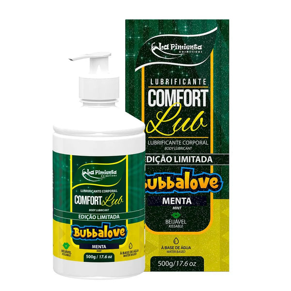 Lubrificante Íntimo Comfort Lub Beijável Menta Bubbalove 500g La Pimienta
