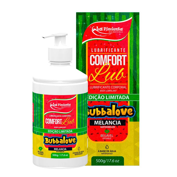 Lubrificante Íntimo Comfort Lub Beijável Melancia Bubbalove 500g La Pimienta