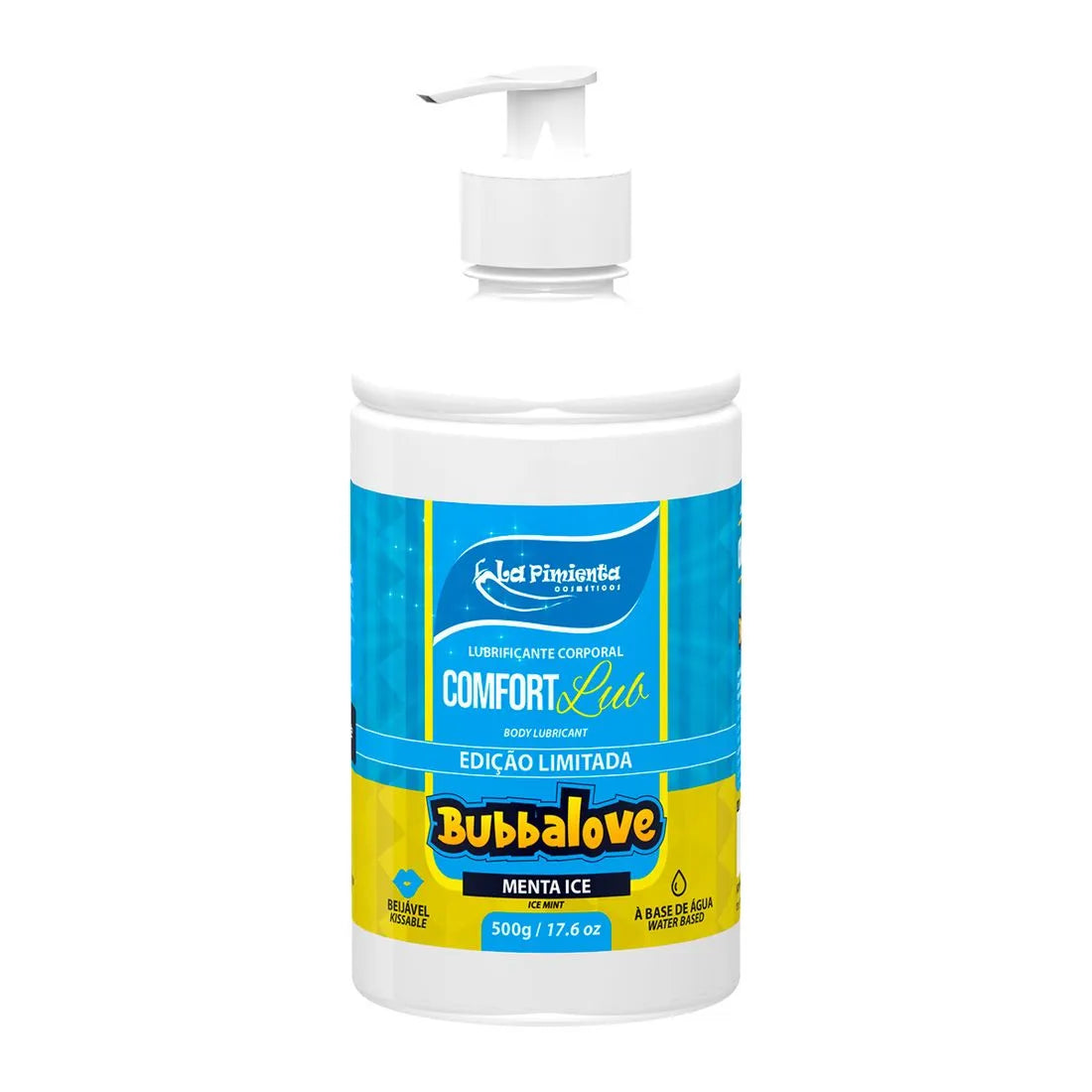 Lubrificante Íntimo Comfort Lub Beijável Menta Ice Bubbalove 500g La Pimienta
