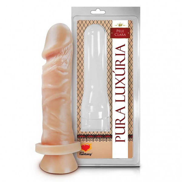 Prótese Pura Luxúria Realístico com Ventosa 15,3 cm Sexy Fantasy